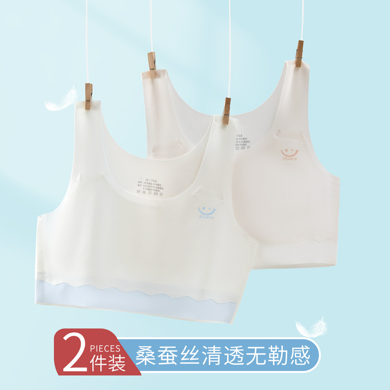 13695976.发育期少女夏季款无痕内衣初高中女童小学生文胸轻薄透气儿童背心