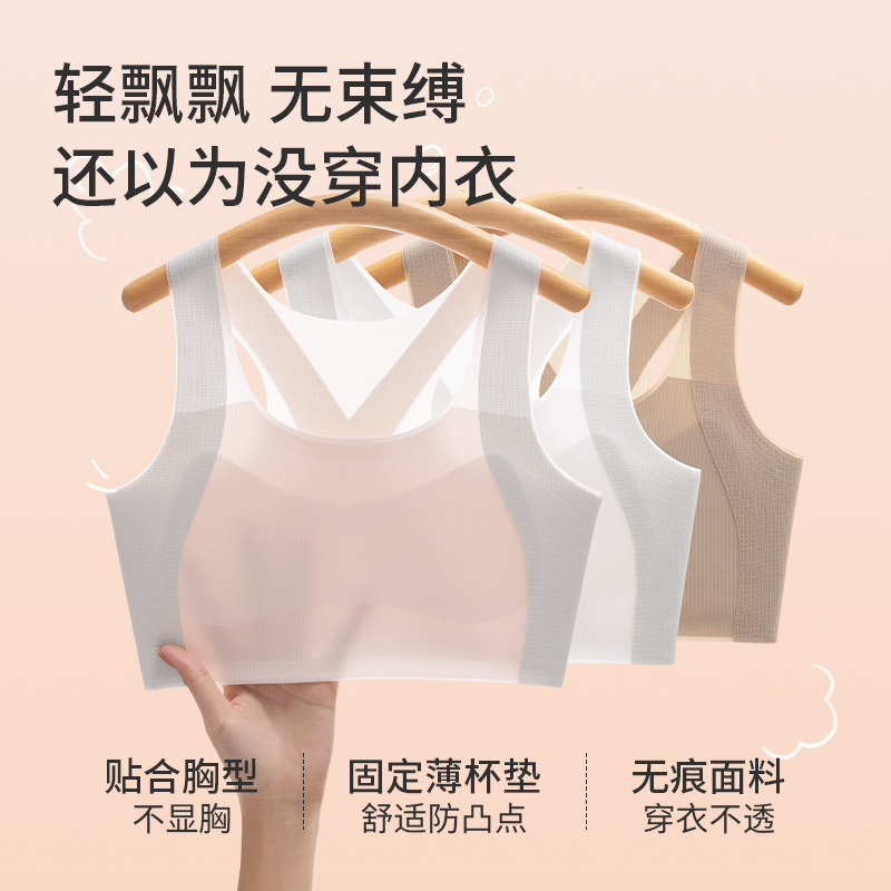 13696228.一阶段女童发育期少女内衣小学生无痕款运动文胸青少年儿童防凸点