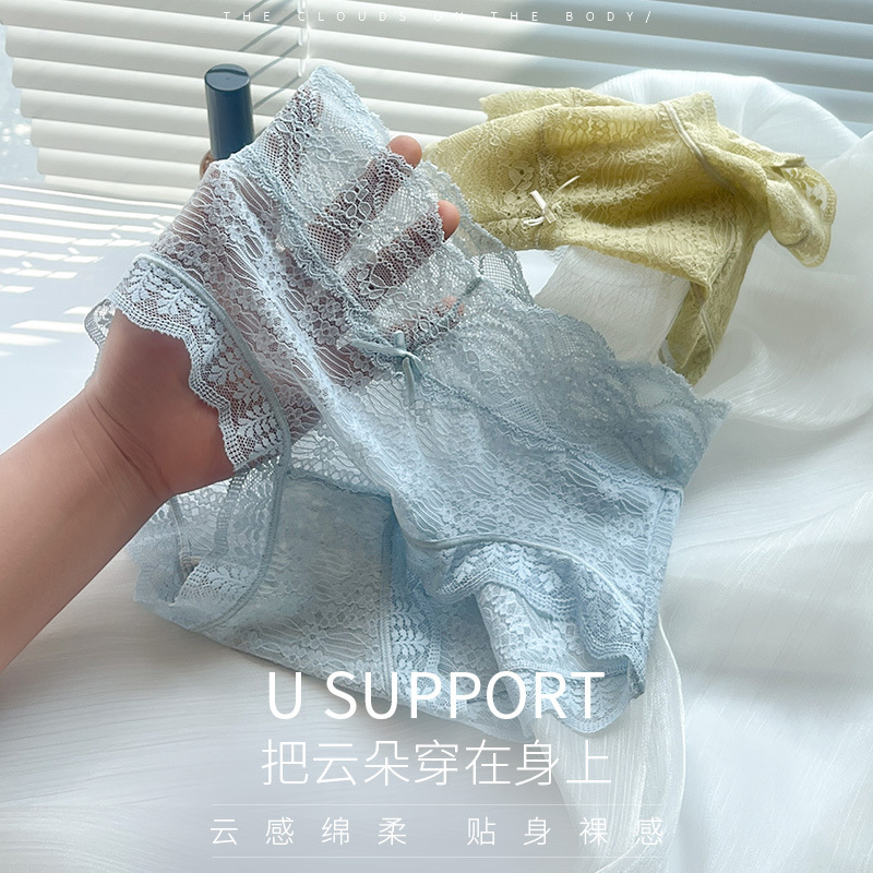 13701072.高腰收腹内裤女士蕾丝性感诱惑纯棉抗菌档三角裤头