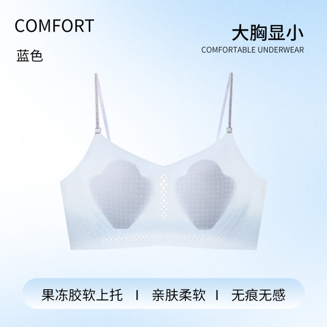 13733775.法厘哒薄款无痕细肩带内衣大露背无钢圈吊带美背女挂脖单排扣文胸罩
