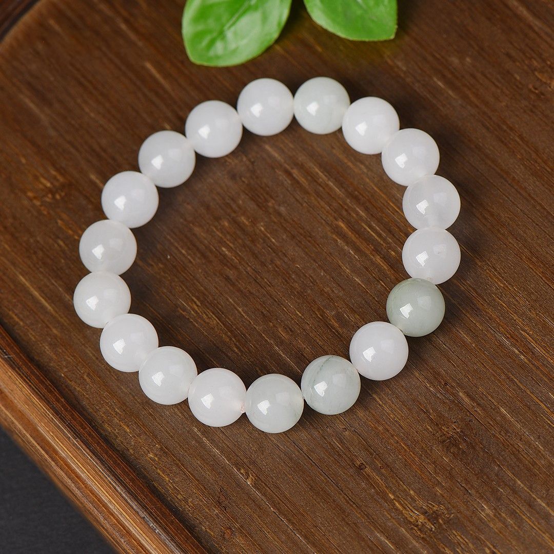 13491703.新疆金丝玉天山翠手串飘绿手链【10mm】多样性发一