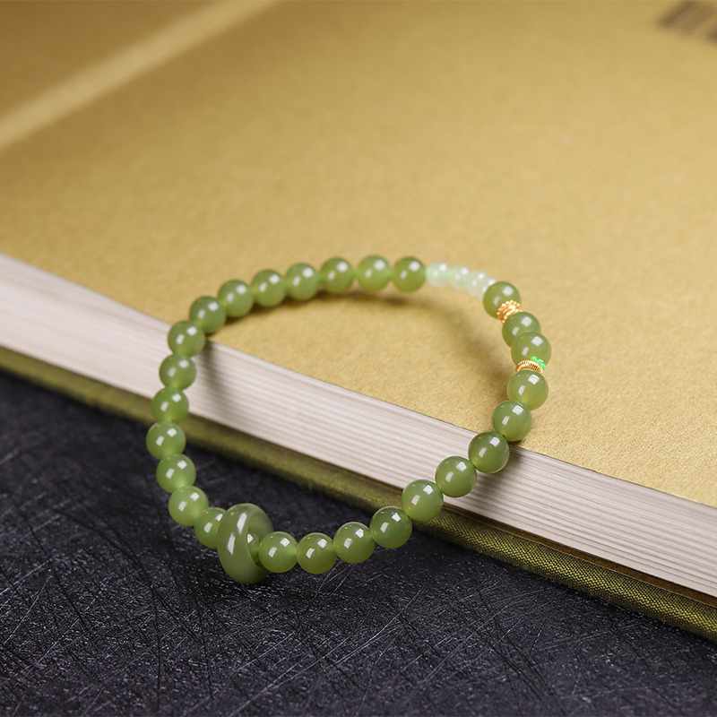 13695126.和田玉湖水绿手串【6mm]