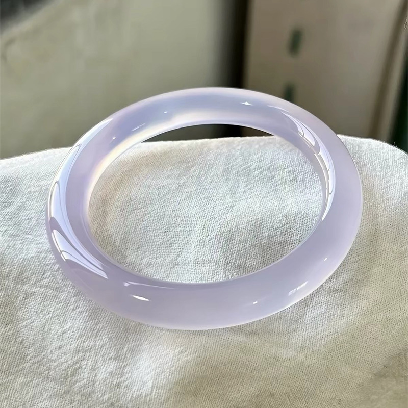 13802334.【紫雾凝冰】高冰玛瑙紫罗兰手镯
