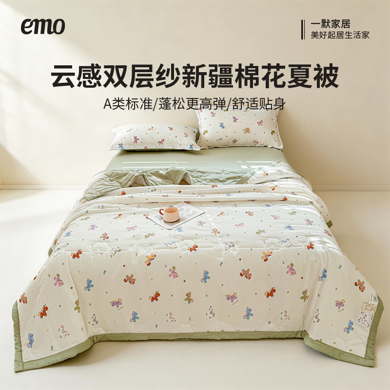 13514556.一默云感双层纱新疆棉花夏被