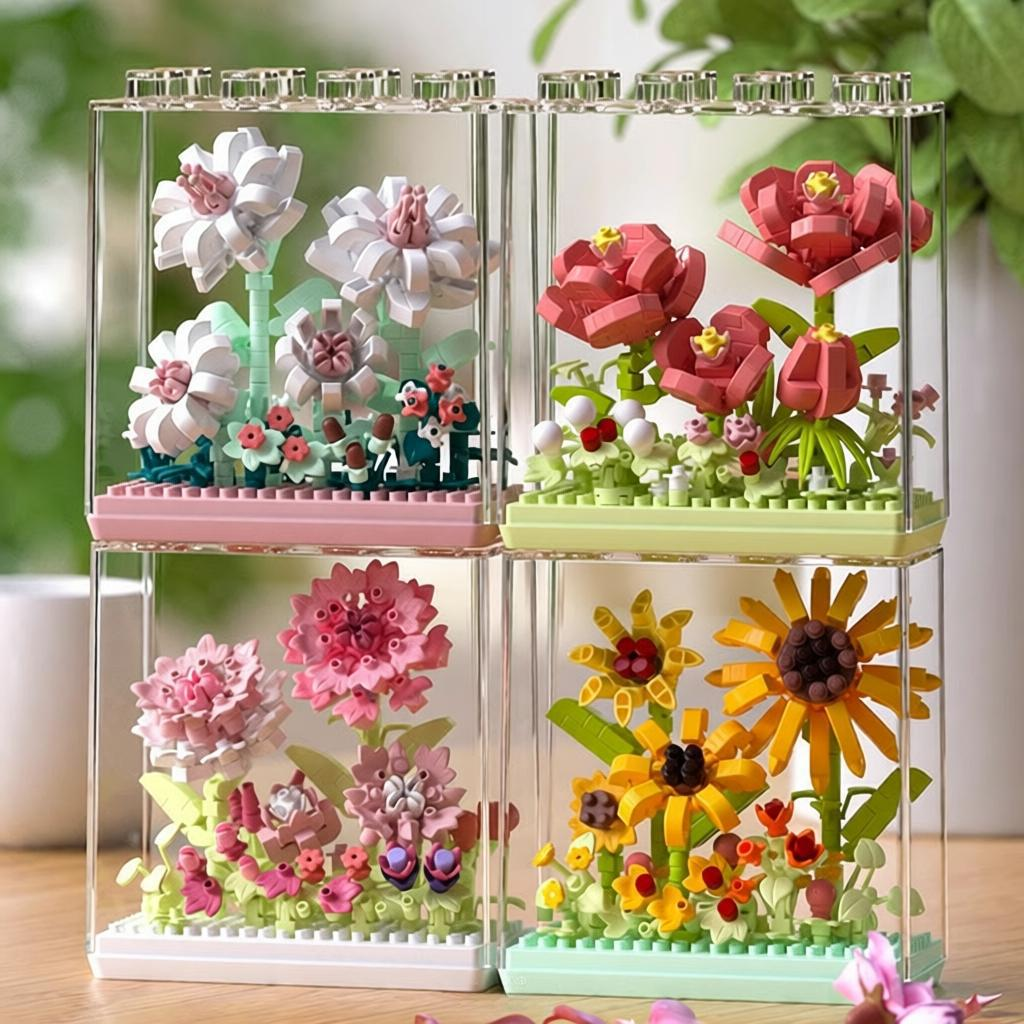 13512970.六一创意摆件！！25.9元任选2组！3D永生花积木礼品！！可送妈妈送女友送孩子送长辈超精美摆件！