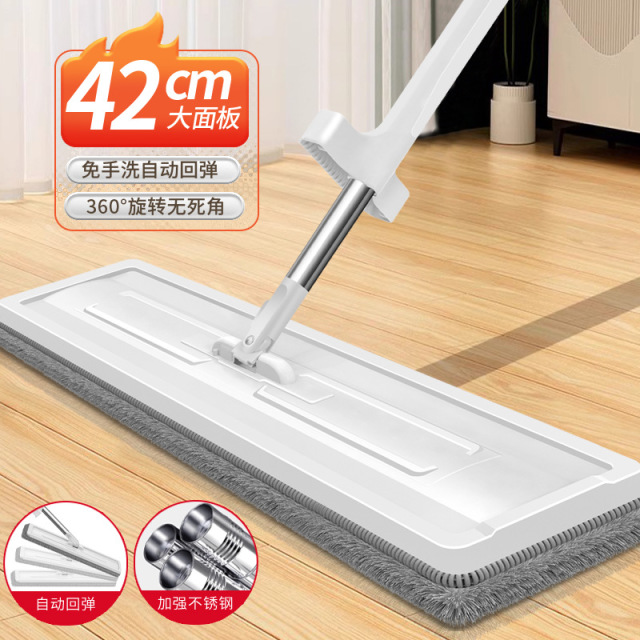 13494275.【42cm加大面板拖把】新款免手洗平板家用一拖净干湿两用拖布懒人拖地