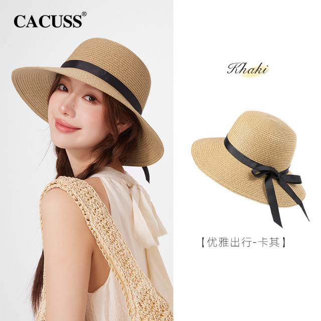 13684639.【CACUSS】蝴蝶结户外遮阳太阳帽渔夫帽