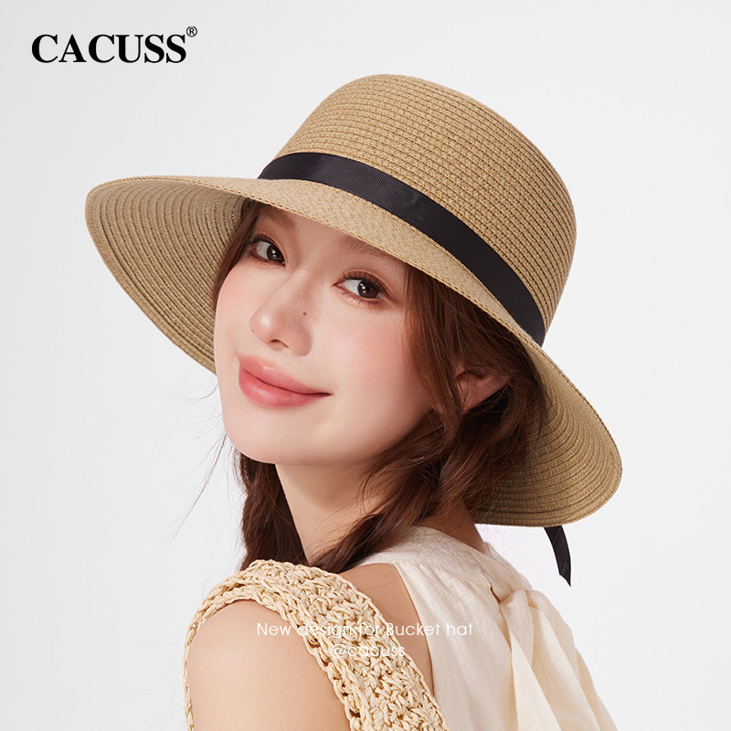 13684639.【CACUSS】蝴蝶结户外遮阳太阳帽渔夫帽