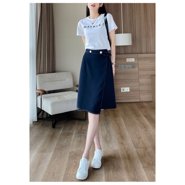 13762587.诗茉琳设计感中长裙子女夏季2026新款韩版遮跨西装a字裙显瘦小众半身裙