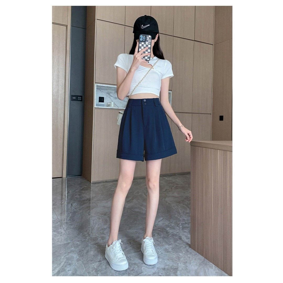 13762585.诗茉琳薄款西装短裤女宽松2026夏季韩版新款显瘦阔腿热裤百搭休闲裤子