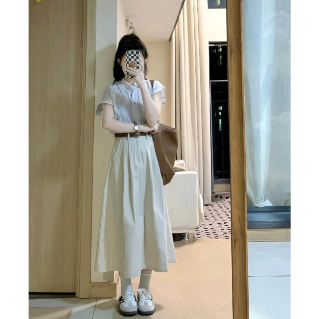 13762596.诗茉琳夏装搭配一整套盐系轻熟穿搭法式复古通勤气质衬衫裙子时尚套装女