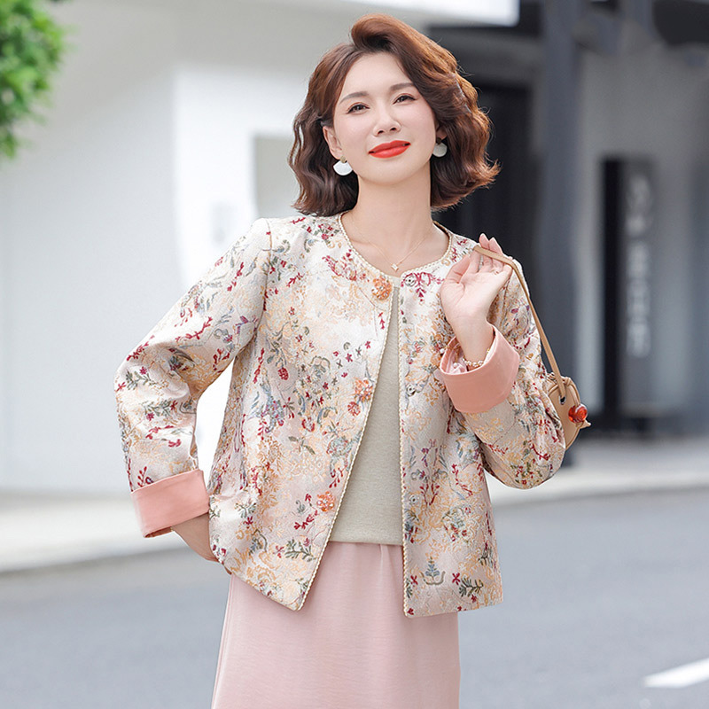 13782620.妈妈装中式国风花色高级感时尚外套J8H950