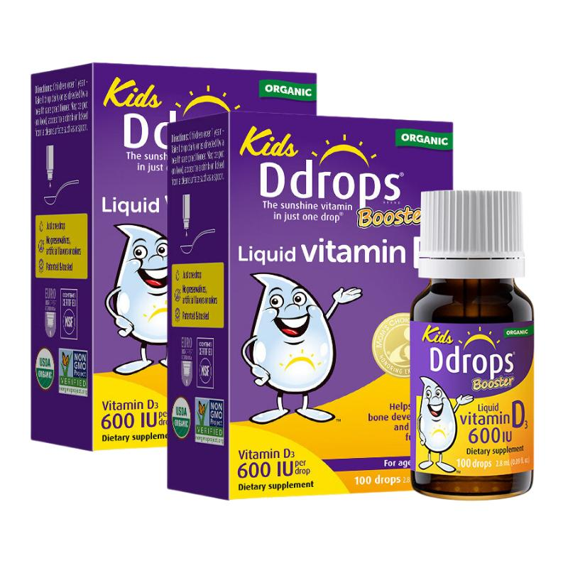 13531251.【2盒装】Ddrops滴卓思儿童维生素D3滴剂 600IU 2.8ml/瓶    促钙吸收 1-18岁