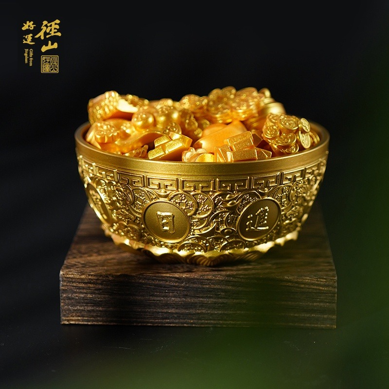 13826079.径山黄铜聚宝盆日进斗jin聚宝盆(不含盆内元宝零件)