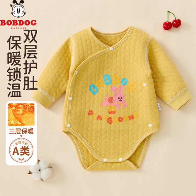 13768409.巴布豆婴儿包屁衣春秋冬长袖宝宝衣服薄夹棉打底衣幼儿秋冬装连体衣洋气