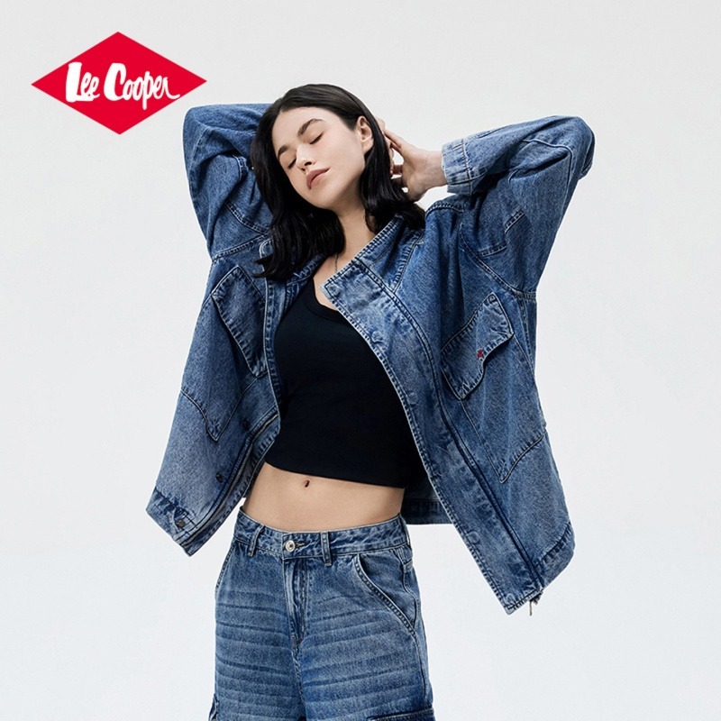 13533003.【明星同款】Lee Cooper翻领牛仔外套情侣款男女生春季夹克潮流