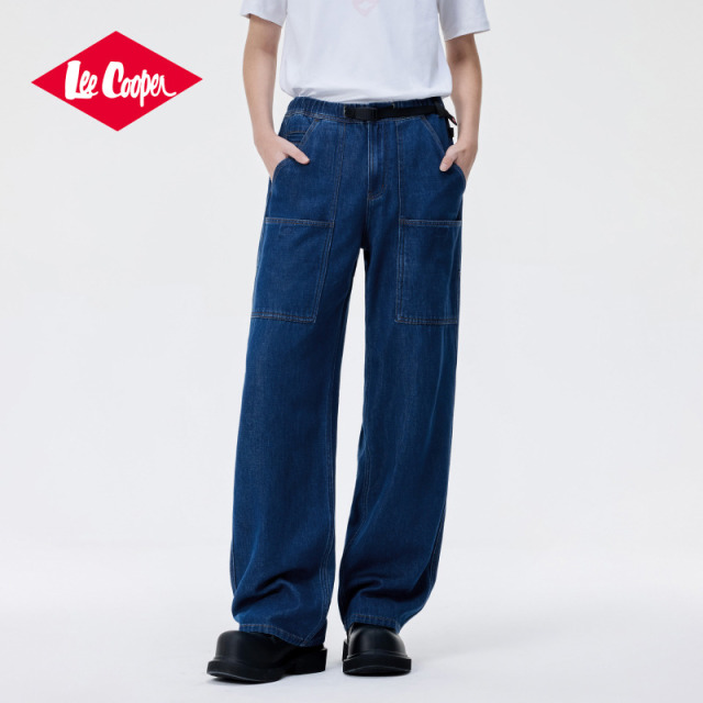 13541128.Lee Cooper 直筒牛仔裤男春季垂感休闲百搭水洗牛仔长裤