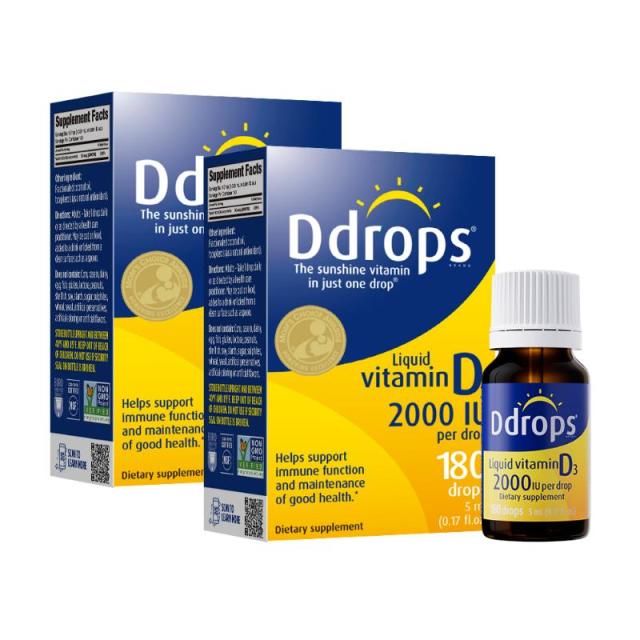 13532063.【2盒装】Ddrops 滴卓思成人维生素D3滴剂 2000IU 5ML/瓶 50岁以上及严重缺乏者