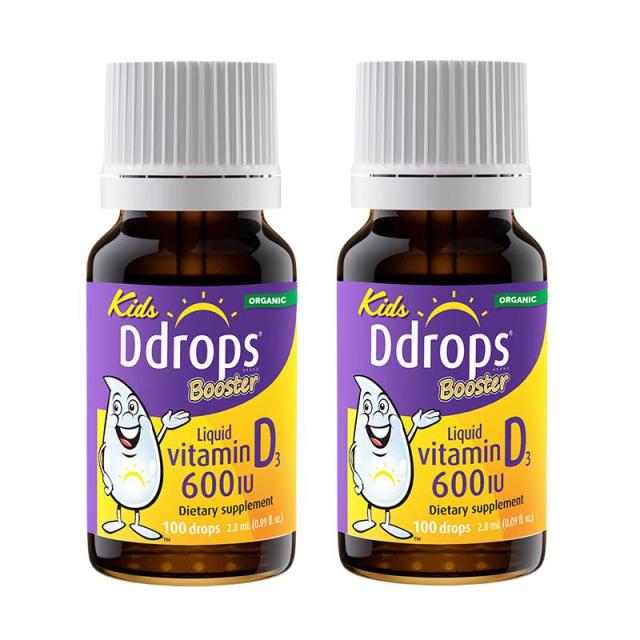 13531251.【2盒装】Ddrops滴卓思儿童维生素D3滴剂 600IU 2.8ml/瓶 促钙吸收 1-18岁
