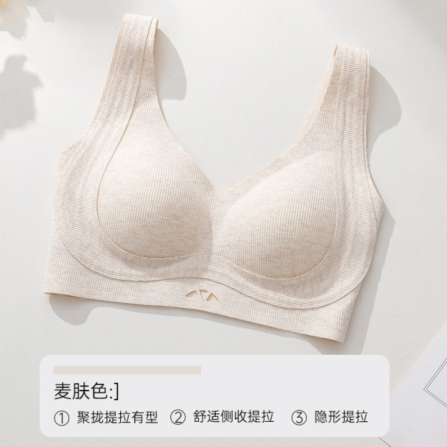 13734785.无痕内衣女背心式小胸聚拢文胸新款收副乳防下垂无钢圈胸罩