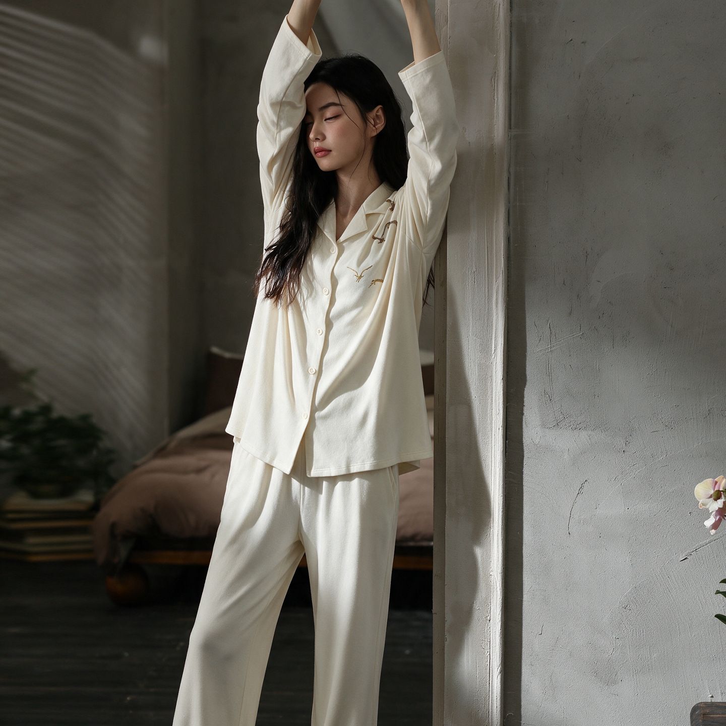 13784747.高级感睡衣女爽棉新款休闲宽松可外穿家居服套装女