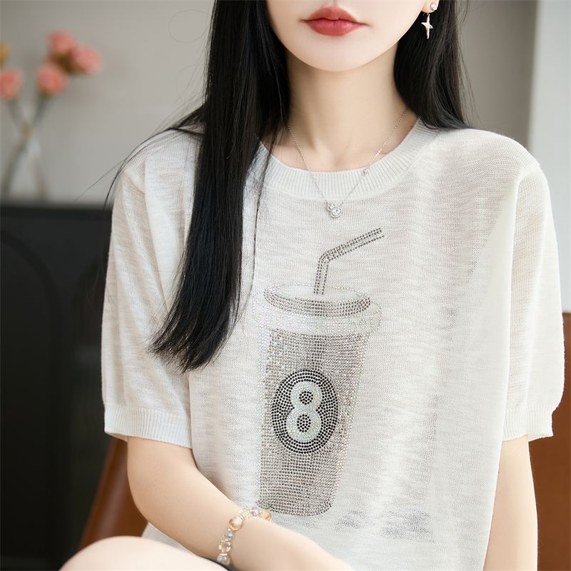 13744005.绒暖享精纺圆领短袖针织衫