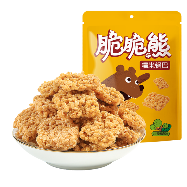 13686003.【39.9元任选8件】洽洽脆脆熊蟹香咸蛋黄味糯米锅巴50g