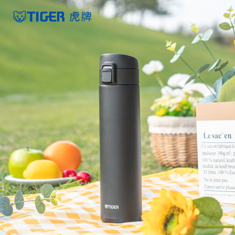 13631214.TIGER虎牌大容量保温杯简约便携弹盖不锈钢水杯600ml杯子MKA-K60C