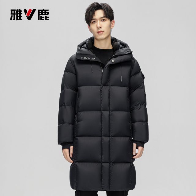 13721485.雅鹿2026 冬新款 情侣长款鹅绒服 90% 白鹅绒连帽过膝羽绒服 加厚高保暖不钻绒男女冬外套