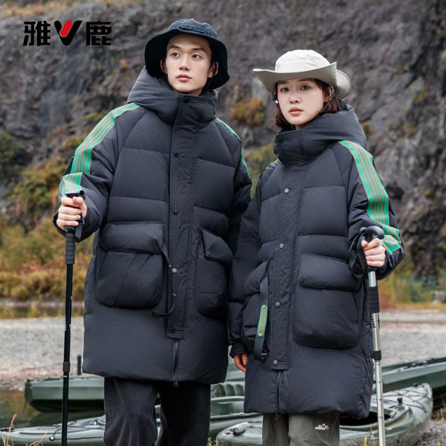 13729074.雅鹿情侣羽绒服 2026 新款中长款 90 白鸭绒 不钻绒轻便高保暖冬装上衣