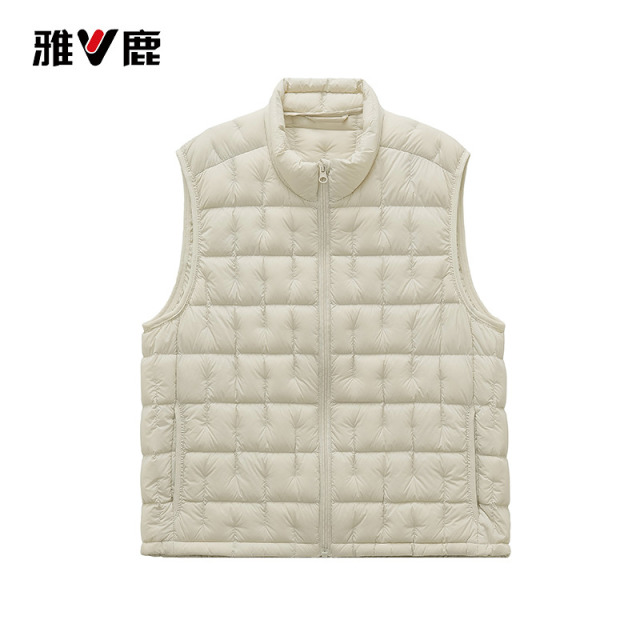 13733187.雅鹿轻薄羽绒马甲女款 90 白鸭绒修身无袖羽绒服秋冬叠穿保暖背心
