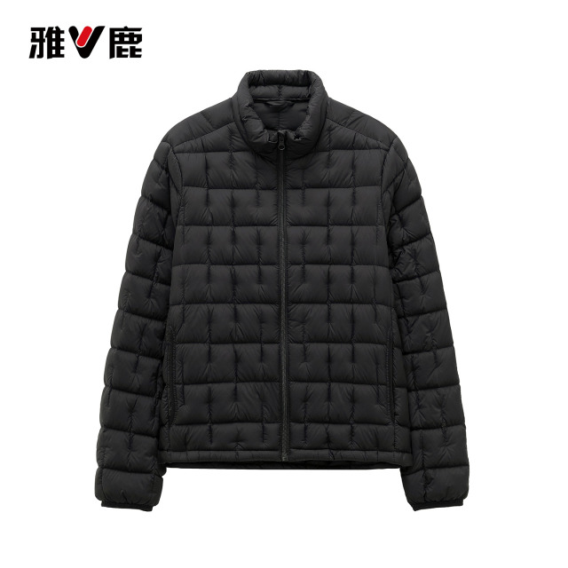13767473.雅鹿轻薄羽绒服女士立领短款 2026 秋冬 90 白鸭绒轻便修身保暖内胆外套