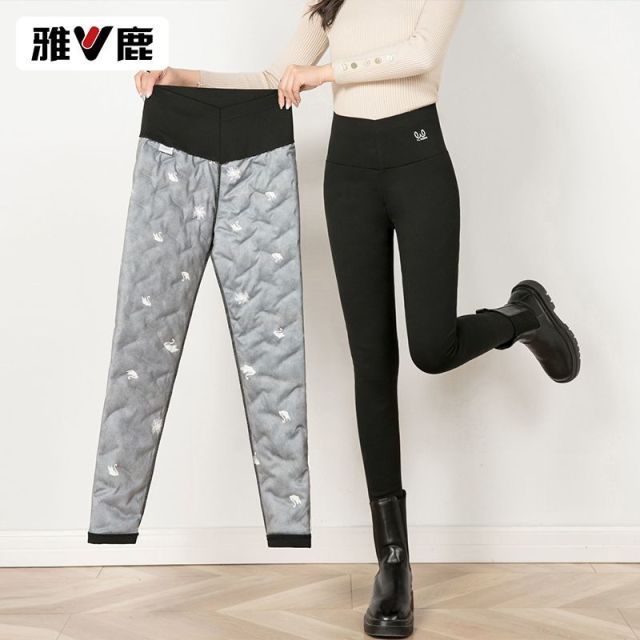 13775298.雅鹿2026新款秋冬女士鲨鱼芭比裤 90白鸭绒羽绒裤女 高腰修身冬季外穿紧身保暖显瘦防风打底棉裤