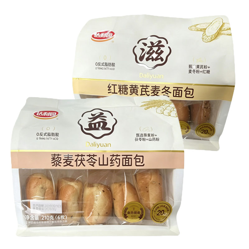 13681411.达利园红糖黄芪麦冬面包藜麦茯苓山药面包食药同源健康早餐