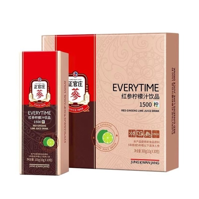 13727818.两盒-正官庄红参柠檬汁饮品300g/盒(10g×30包)-到手60条 -效期2026年10月7日-12月1日随机发
