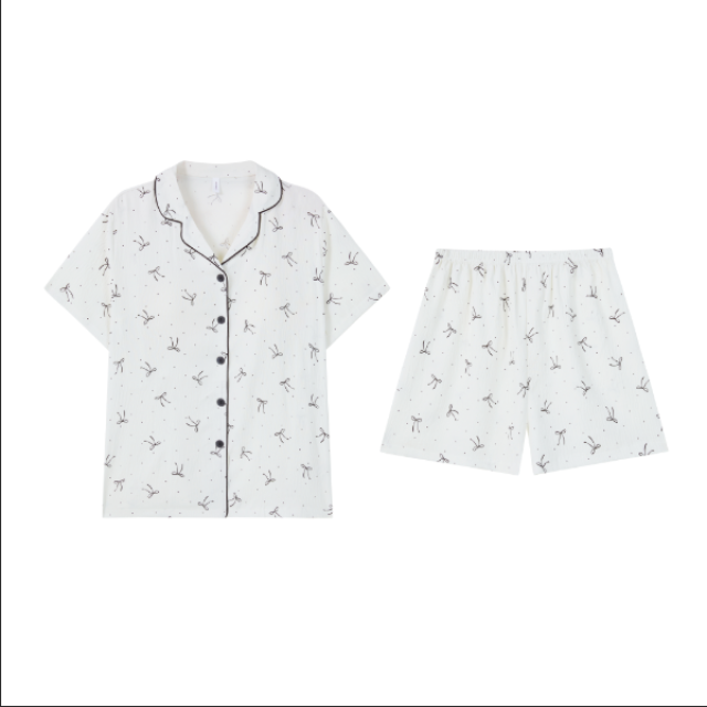 13670343.T女士家居服居家梭织牛奶丝短袖短裤(带杯垫)