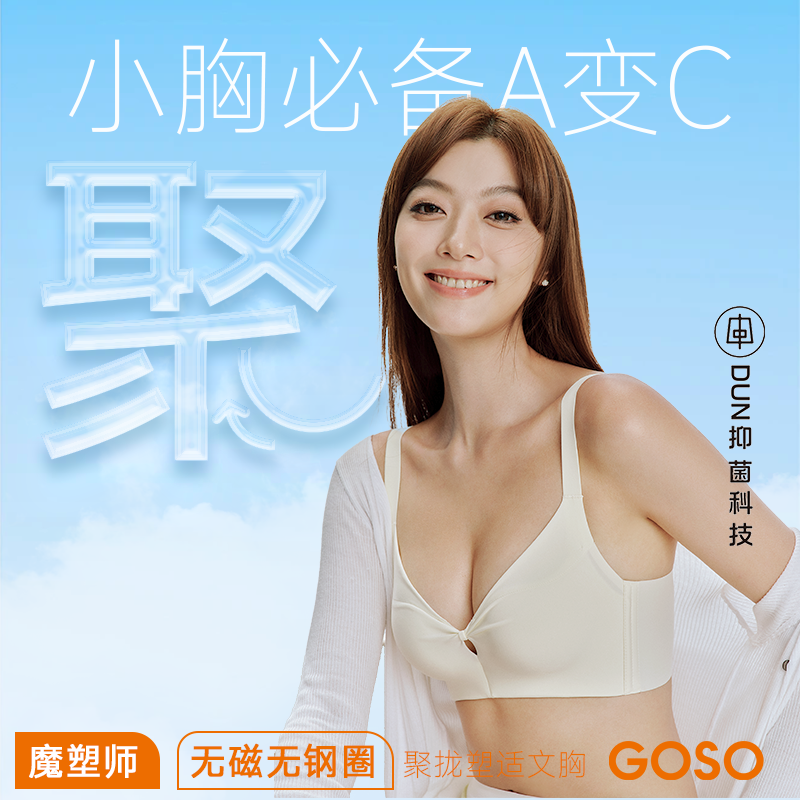 13673749.GOSO无钢圈聚拢文胸 抑菌透气舒适