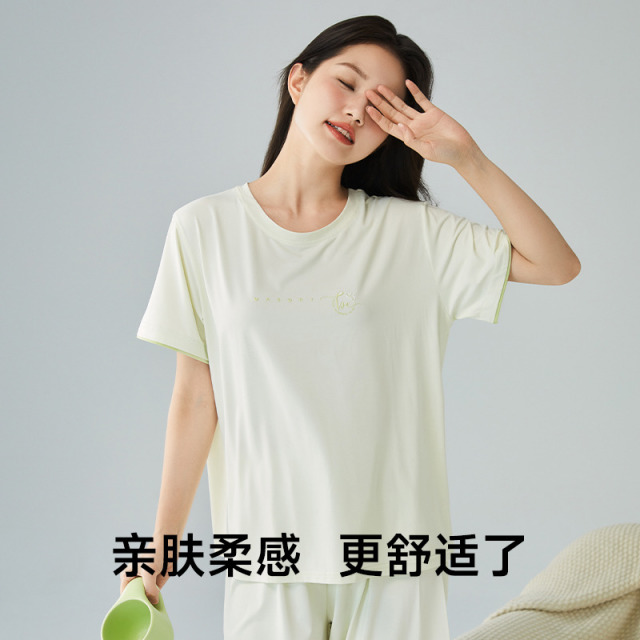 13679084.女士家居服针织混纺短袖短裤