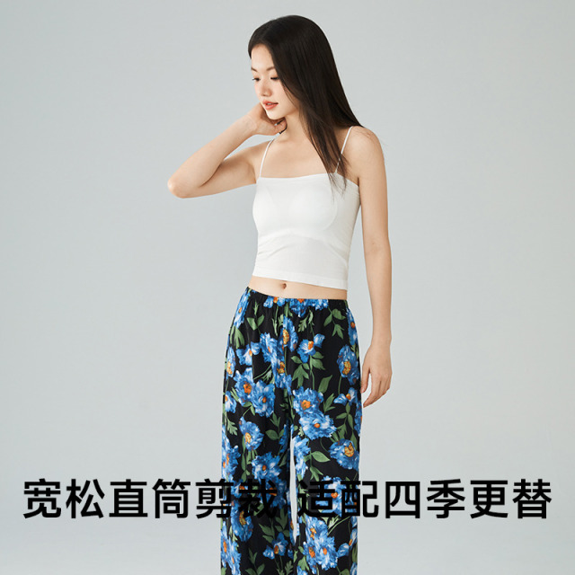 13680470.GOSO女士家居服梭织人棉单条裤
