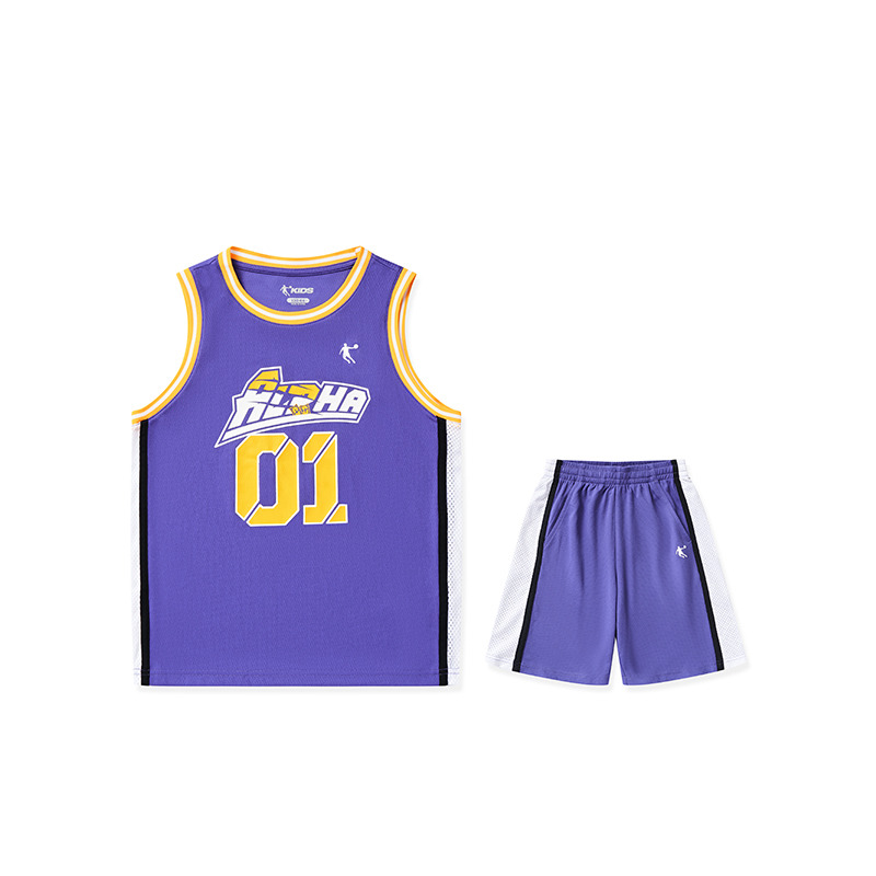13779367.乔丹童装儿童篮球服套装男童夏季新款中大童速干球服背心