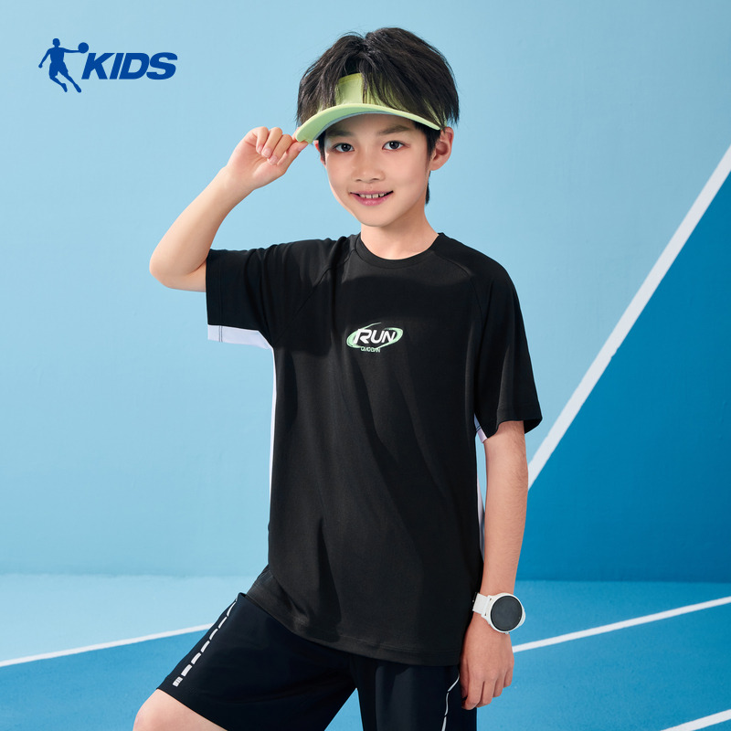 13787352.乔丹男童短袖T恤儿童吸湿速干夏季童装短T衣服