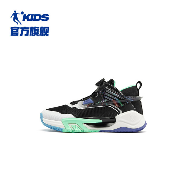 13786898.乔丹轻蜂商场同款儿童篮球鞋夏季透气旋钮扣男童运动鞋