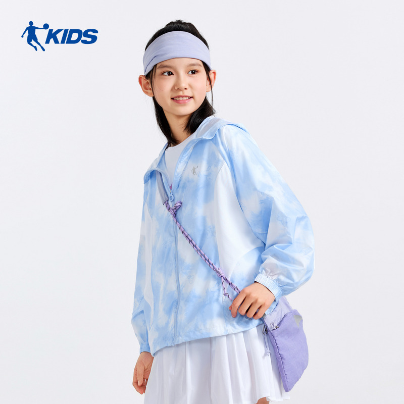 13785865.乔丹儿童外套女大童2026夏季新款衣服薄款休闲宽松上衣透气运动皮肤衣