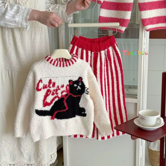 13797329.秋冬儿童半边绒卡通家居服套装MY018