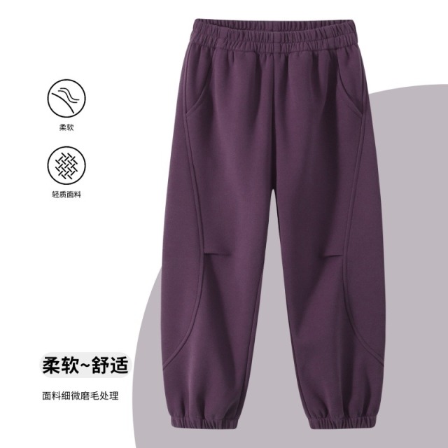 13841024.[磨毛华棉]高克重休闲百搭儿童卫裤秋冬校服裤CTCKX521