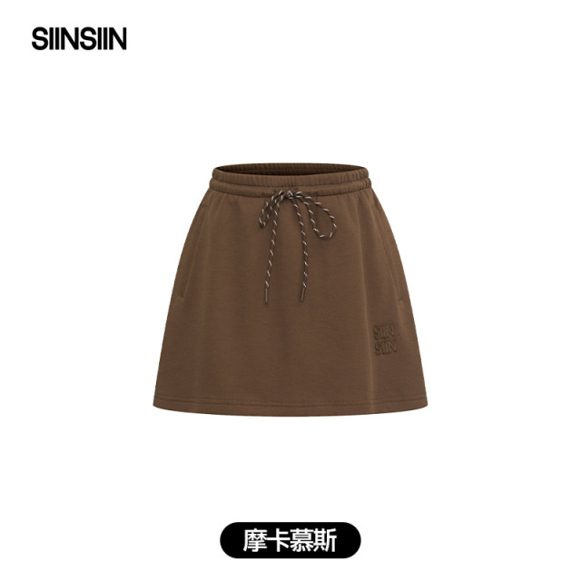 13730603.SIINSIIN小A半裙休闲风抽绳卫裙半身裙套装小个子防走光短裙