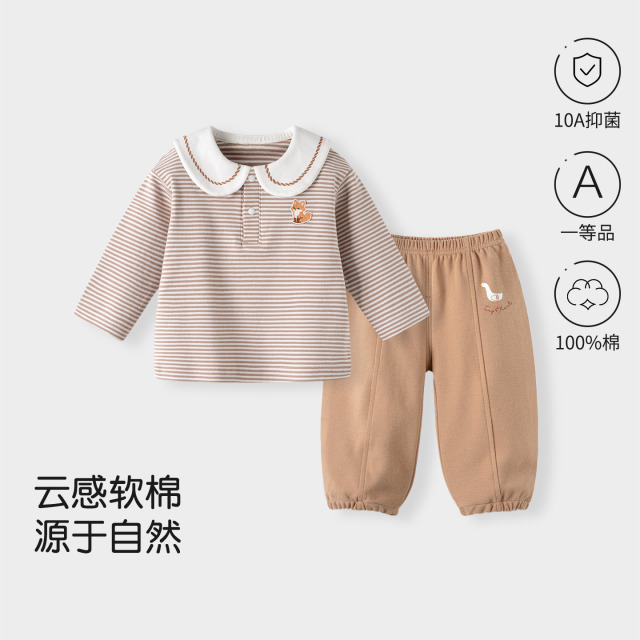 13748708.宝宝套装春秋款洋气早秋装婴儿海军风时髦穿搭一岁男女儿童两件套