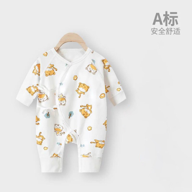13802481.【清仓】新生儿衣服春秋季0-6月婴儿连体衣初生宝宝系带哈衣爬服
