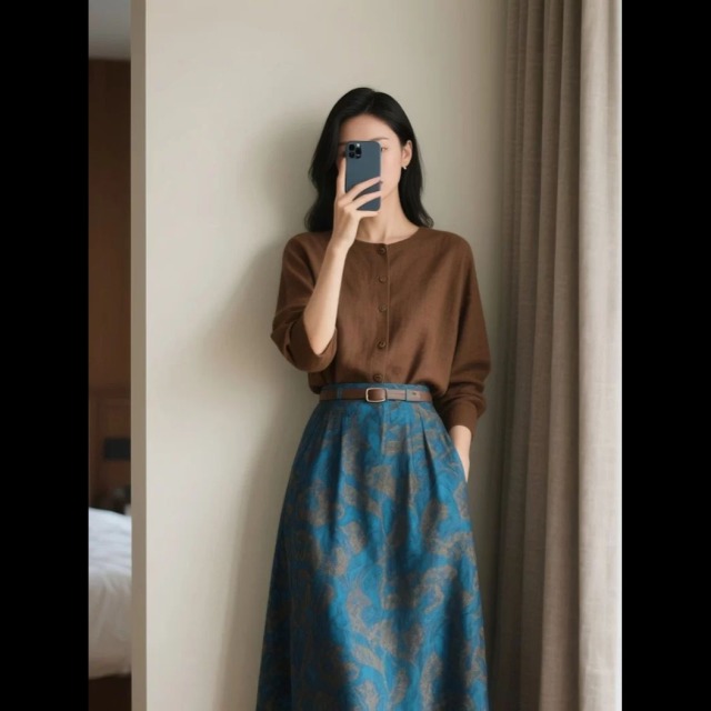 13841626.诗茉琳早秋季新款女装时尚穿搭复古高端两件套装半身裙子通勤洋气女士