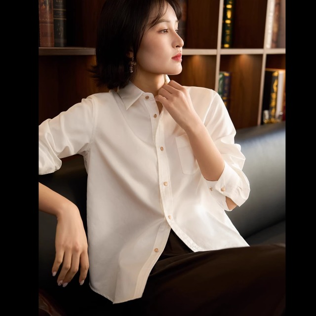 13848174.诗茉琳2026春季 胶囊系列•小金豆 衬衫百搭通勤经典气质白衬衫上衣